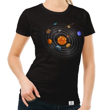 Damen, Herren und Kinder T-Shirt Kollektion - Unsere Galaxie, die Milchstrae schwarz-Damen-Rund S