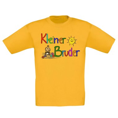 Kinder T-Shirt und Hoodie Kollektion - Groer & Kleiner Bruder - Partnerlook fr Geschwister Pullover und Shirt weiss-T-Shirt-kleiner-Bruder 152-164