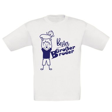 Kinder T-Shirt und Hoodie Kollektion - Bester Groer Bruder - Outfit fr stolze Geschwister Pullover und Shirt dunkelblau-Hoodie-weiss 80-92