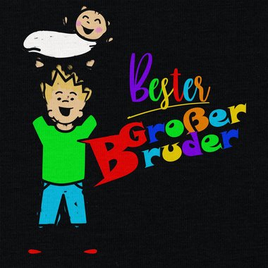 Kinder T-Shirt und Hoodie Kollektion - Bester Groer Bruder - Outfit fr stolze Geschwister Pullover und Shirt dunkelblau-Hoodie-weiss 80-92