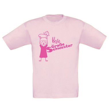 Kinder T-Shirt und Hoodie Kollektion - Beste Gro�e Schwester - Outfit f�r stolze Geschwister Pullover und Shirt weiss-T-Shirt-fuchsia 152-164