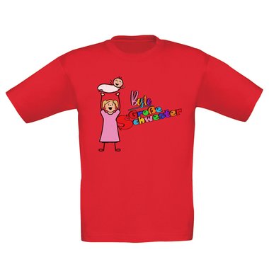 Kinder T-Shirt und Hoodie Kollektion - Beste Gro�e Schwester - Outfit f�r stolze Geschwister Pullover und Shirt weiss-T-Shirt-fuchsia 152-164