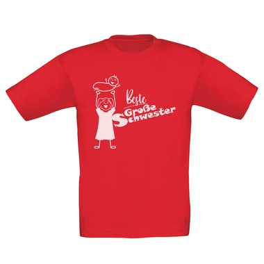Kinder T-Shirt und Hoodie Kollektion - Beste Gro�e Schwester - Outfit f�r stolze Geschwister Pullover und Shirt weiss-T-Shirt-fuchsia 152-164