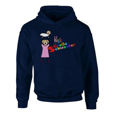 Kinder T-Shirt und Hoodie Kollektion - Beste Gro�e Schwester - Outfit f�r stolze Geschwister Pullover und Shirt weiss-T-Shirt-fuchsia 152-164