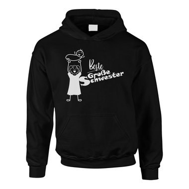 Kinder T-Shirt und Hoodie Kollektion - Beste Gro�e Schwester - Outfit f�r stolze Geschwister Pullover und Shirt weiss-T-Shirt-fuchsia 152-164