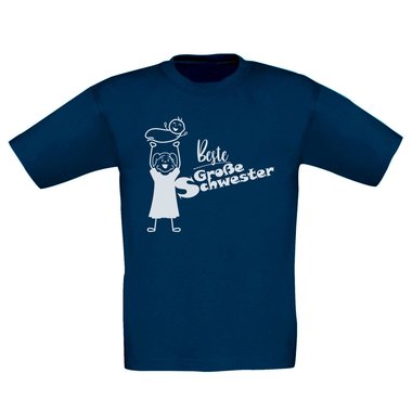 Kinder T-Shirt und Hoodie Kollektion - Beste Gro�e Schwester - Outfit f�r stolze Geschwister Pullover und Shirt weiss-T-Shirt-fuchsia 152-164