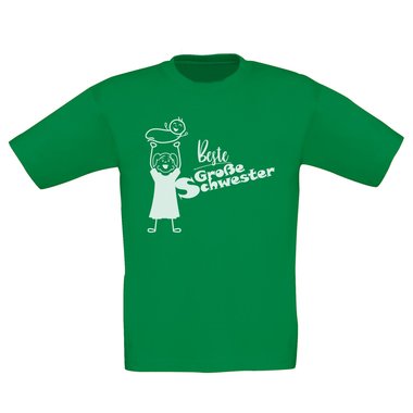 Kinder T-Shirt und Hoodie Kollektion - Beste Gro�e Schwester - Outfit f�r stolze Geschwister Pullover und Shirt weiss-T-Shirt-fuchsia 152-164