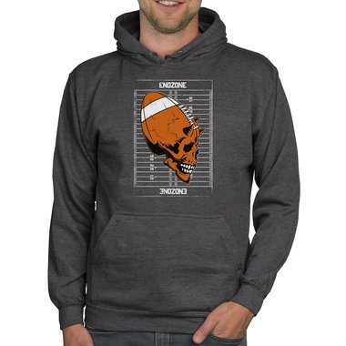Herren Football Outfit - Endzone - Hoodie und T-Shirt Kollektion dunkelgrau-Hoodie XS