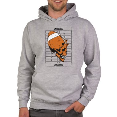 Herren Football Outfit - Endzone - Hoodie und T-Shirt Kollektion dunkelgrau-Hoodie XS