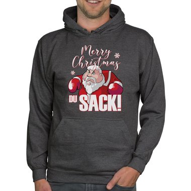 Herren Weihnachts Outfit - Merry Christmas du Sack! - X-Mas Pullover & T-Shirt fr Mnner dunkelgrau-Hoodie XS