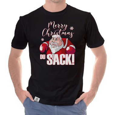 Herren Weihnachts Outfit - Merry Christmas du Sack! - X-Mas Pullover & T-Shirt fr Mnner dunkelgrau-Hoodie XS