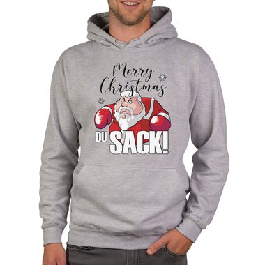 Herren Weihnachts Outfit - Merry Christmas du Sack! - X-Mas Pullover & T-Shirt fr Mnner dunkelgrau-Hoodie XS