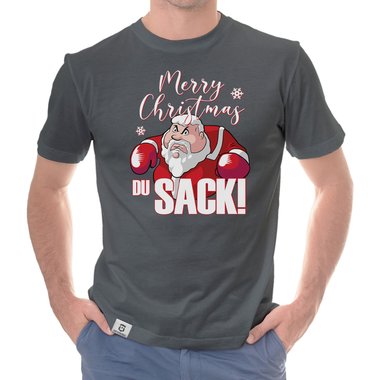 Herren Weihnachts Outfit - Merry Christmas du Sack! - X-Mas Pullover & T-Shirt fr Mnner dunkelgrau-Hoodie XS