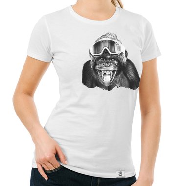 T-Shirt Kollektion - Skimpanse - Fr Damen, Kinder & Herren weiss-Kinder 152-164