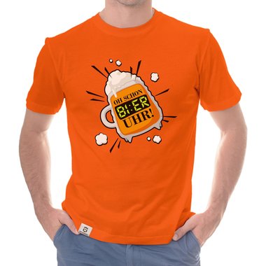 Herren Bier Outfit - Oh, schon Bier Uhr! - Hoodie und T-Shirt Kollektion dunkelgrau-Hoodie XS