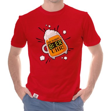 Herren Bier Outfit - Oh, schon Bier Uhr! - Hoodie und T-Shirt Kollektion dunkelgrau-Hoodie XS