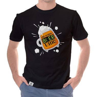 Herren Bier Outfit - Oh, schon Bier Uhr! - Hoodie und T-Shirt Kollektion dunkelgrau-Hoodie XS