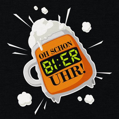 Herren Bier Outfit - Oh, schon Bier Uhr! - Hoodie und T-Shirt Kollektion dunkelgrau-Hoodie XS