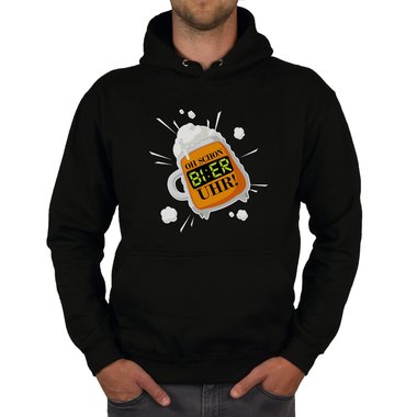 Herren Bier Outfit - Oh, schon Bier Uhr! - Hoodie und T-Shirt Kollektion dunkelgrau-Hoodie XS
