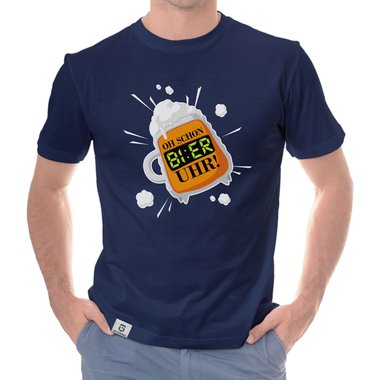 Herren Bier Outfit - Oh, schon Bier Uhr! - Hoodie und T-Shirt Kollektion dunkelgrau-Hoodie XS