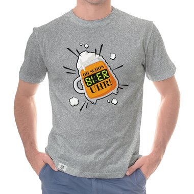 Herren Bier Outfit - Oh, schon Bier Uhr! - Hoodie und T-Shirt Kollektion dunkelgrau-Hoodie XS