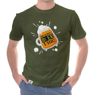 Herren Bier Outfit - Oh, schon Bier Uhr! - Hoodie und T-Shirt Kollektion dunkelgrau-Hoodie XS