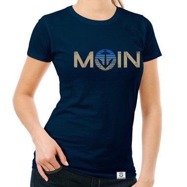 Damen T-Shirts - Rund- & V-Ausschnitt - MOIN - Das Design fr wahre Nordlichter dunkelblau-blau-Rund S