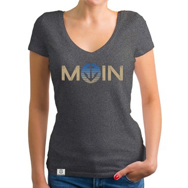 Damen T-Shirts - Rund- & V-Ausschnitt - MOIN - Das Design fr wahre Nordlichter dunkelblau-blau-Rund S