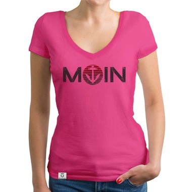 Damen T-Shirts - Rund- & V-Ausschnitt - MOIN - Das Design fr wahre Nordlichter dunkelblau-blau-Rund S