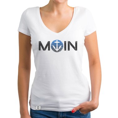 Damen T-Shirts - Rund- & V-Ausschnitt - MOIN - Das Design fr wahre Nordlichter dunkelblau-blau-Rund S