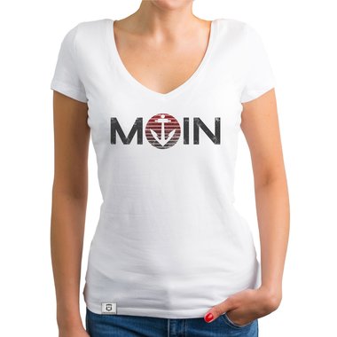 Damen T-Shirts - Rund- & V-Ausschnitt - MOIN - Das Design fr wahre Nordlichter dunkelblau-blau-Rund S