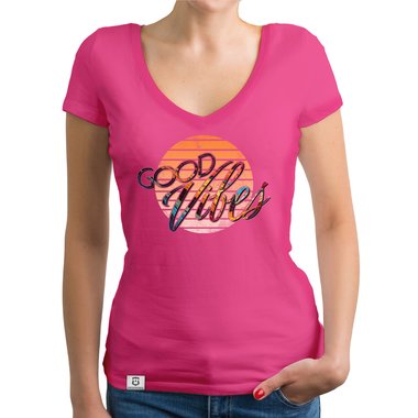 Damen T-Shirts & Hoodies - Good Vibes - Rundhals- & V-Ausschnitt