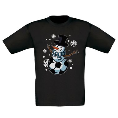 Kinder T-Shirt & Hoodie - Ballmann- Der Fuball-Schneemann fr X-Mas-Fans! weiss-T-Shirt 152-164