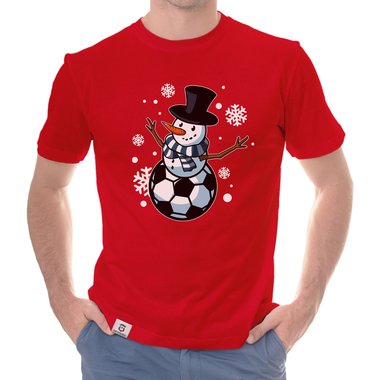 Herren T-Shirt & Hoodie - Ballmann - Der Fuball-Schneemann weiss-T-Shirt 5XL