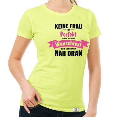 Damen T-Shirt und Hoodie - Keine Frau ist perfekt - Mit w�hlbaren Farben fuchsia-Hoodie XS