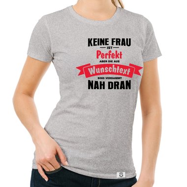 Damen T-Shirt und Hoodie - Keine Frau ist perfekt - Mit w�hlbaren Farben fuchsia-Hoodie XS