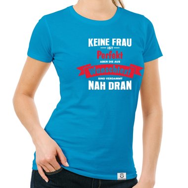 Damen T-Shirt und Hoodie - Keine Frau ist perfekt - Mit w�hlbaren Farben fuchsia-Hoodie XS