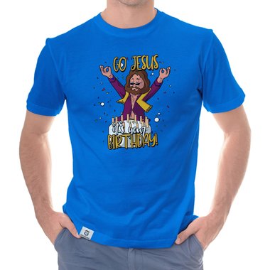 Herren Hoodie & T-Shirt - Go Jesus, it`s your Birthday - Weihnachts-Fun-Design weiss-T-Shirt 5XL