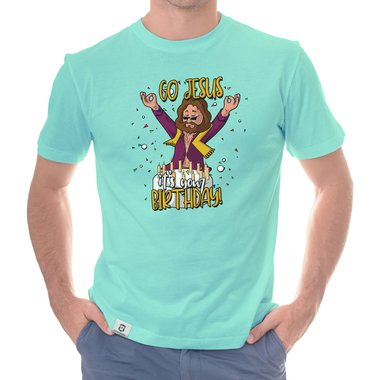 Herren Hoodie & T-Shirt - Go Jesus, it`s your Birthday - Weihnachts-Fun-Design weiss-T-Shirt 5XL