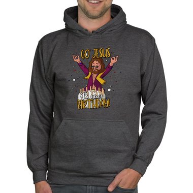 Herren Hoodie & T-Shirt - Go Jesus, it`s your Birthday - Weihnachts-Fun-Design weiss-T-Shirt 5XL