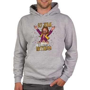 Herren Hoodie & T-Shirt - Go Jesus, it`s your Birthday - Weihnachts-Fun-Design weiss-T-Shirt 5XL