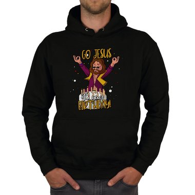 Herren Hoodie & T-Shirt - Go Jesus, it`s your Birthday - Weihnachts-Fun-Design weiss-T-Shirt 5XL
