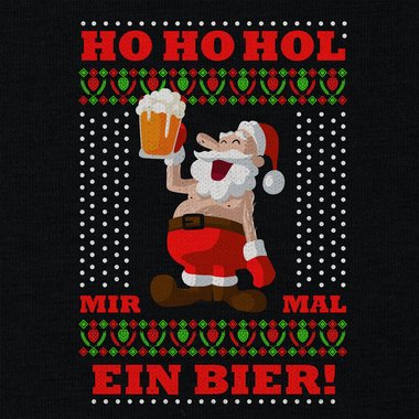 Herren Hoodie & T-Shirt - Ho Ho Hol mir mal ein Bier - Weihnachts-Fun-Design