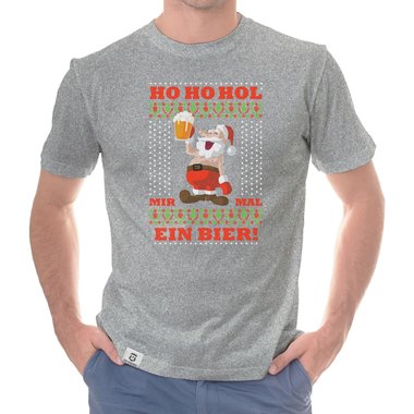Herren Hoodie & T-Shirt - Ho Ho Hol mir mal ein Bier - Weihnachts-Fun-Design dunkelgrau-Hoodie XS