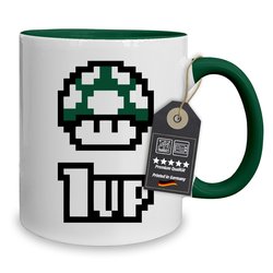 Kaffeebecher - Tasse - Super Pilz - Toad 1 UP - Gaming Motiv