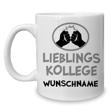 Personalisierter Kaffeebecher - Tasse - Lieblings Kollege/in - Wunschname - Gestalte dein einzigartiges Geschenk Kollege weiss-blanko