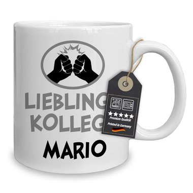 Personalisierter Kaffeebecher - Tasse - Lieblings Kollege/in - Wunschname - Gestalte dein einzigartiges Geschenk Kollege weiss-blanko