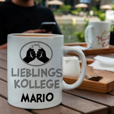 Personalisierter Kaffeebecher - Tasse - Lieblings Kollege/in - Wunschname - Gestalte dein einzigartiges Geschenk Kollege weiss-blanko