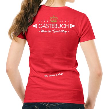 Damen B-Day T-Shirts - Personalisiert - Wunschname + Wunschzahl - Mein Geburtstags-Gstebuch
