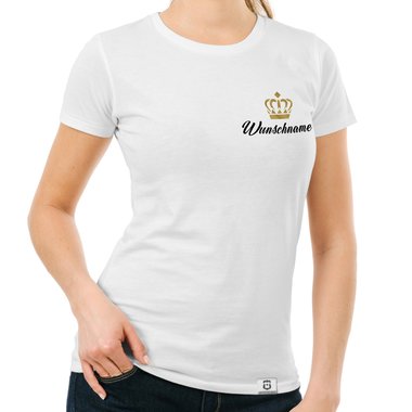 Damen B-Day T-Shirts - Personalisiert - Wunschname + Wunschzahl - Mein Geburtstags-Gstebuch weiss-schwarz-Rundhals XXL